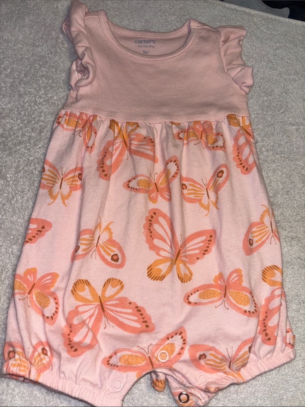 Carter's Pink & Orange Butterfly Romper